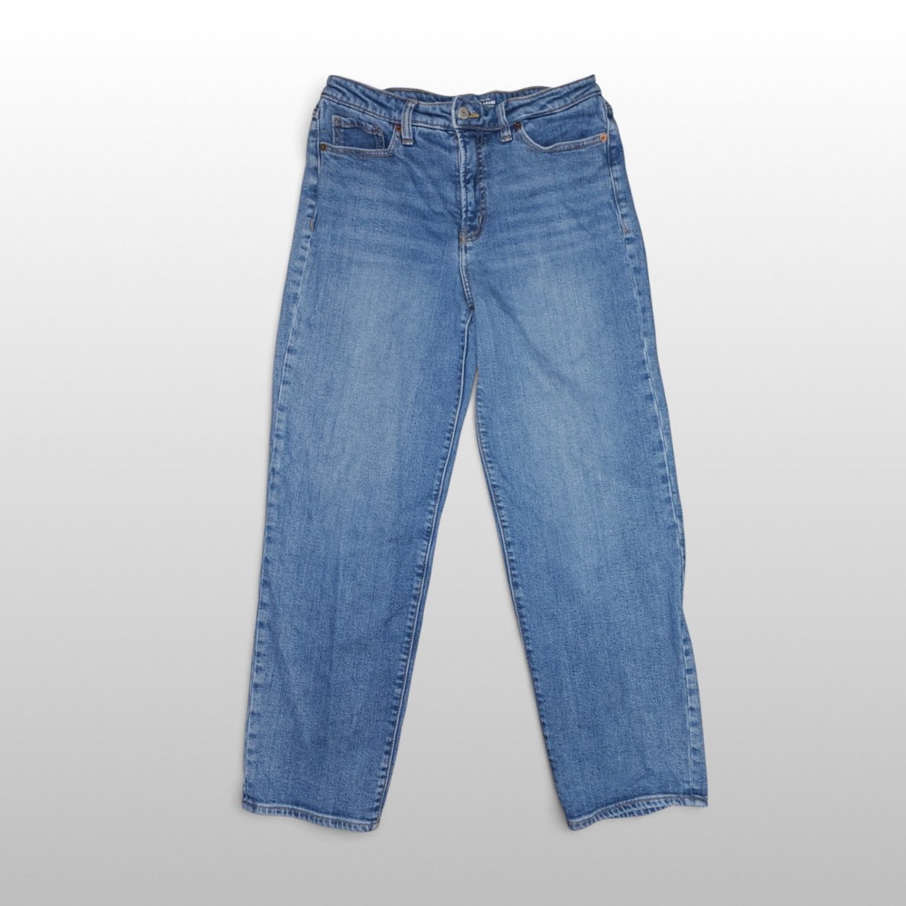 Womens Old Navy OG Loose High Rise Relaxed Straight Blue Mom Jeans 6 Denim